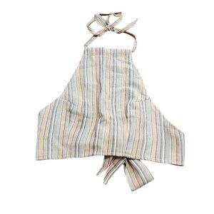 Earthbound Striped Halter Top S Open Tie Back Boho Festival NWT